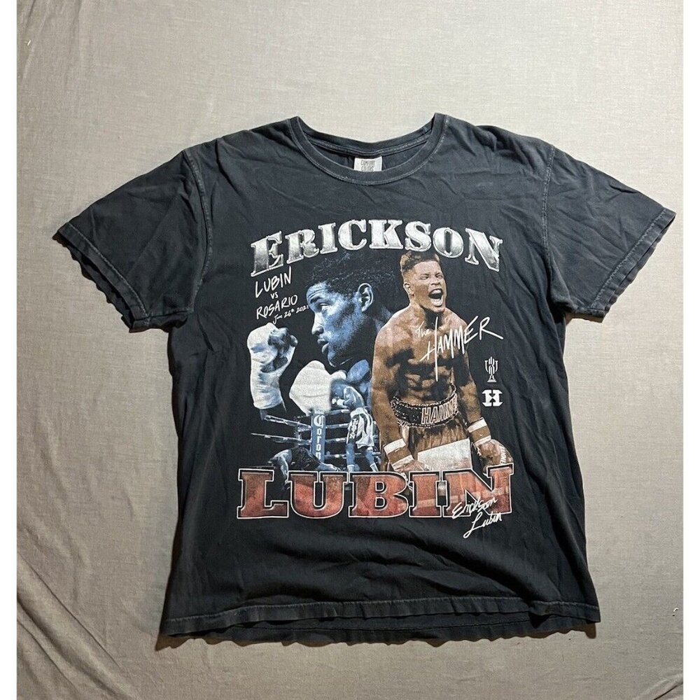 Lubin vs Rosario Boxing 2021 Shirt Mens Large Black‎ Double Sided Short Sleeve.